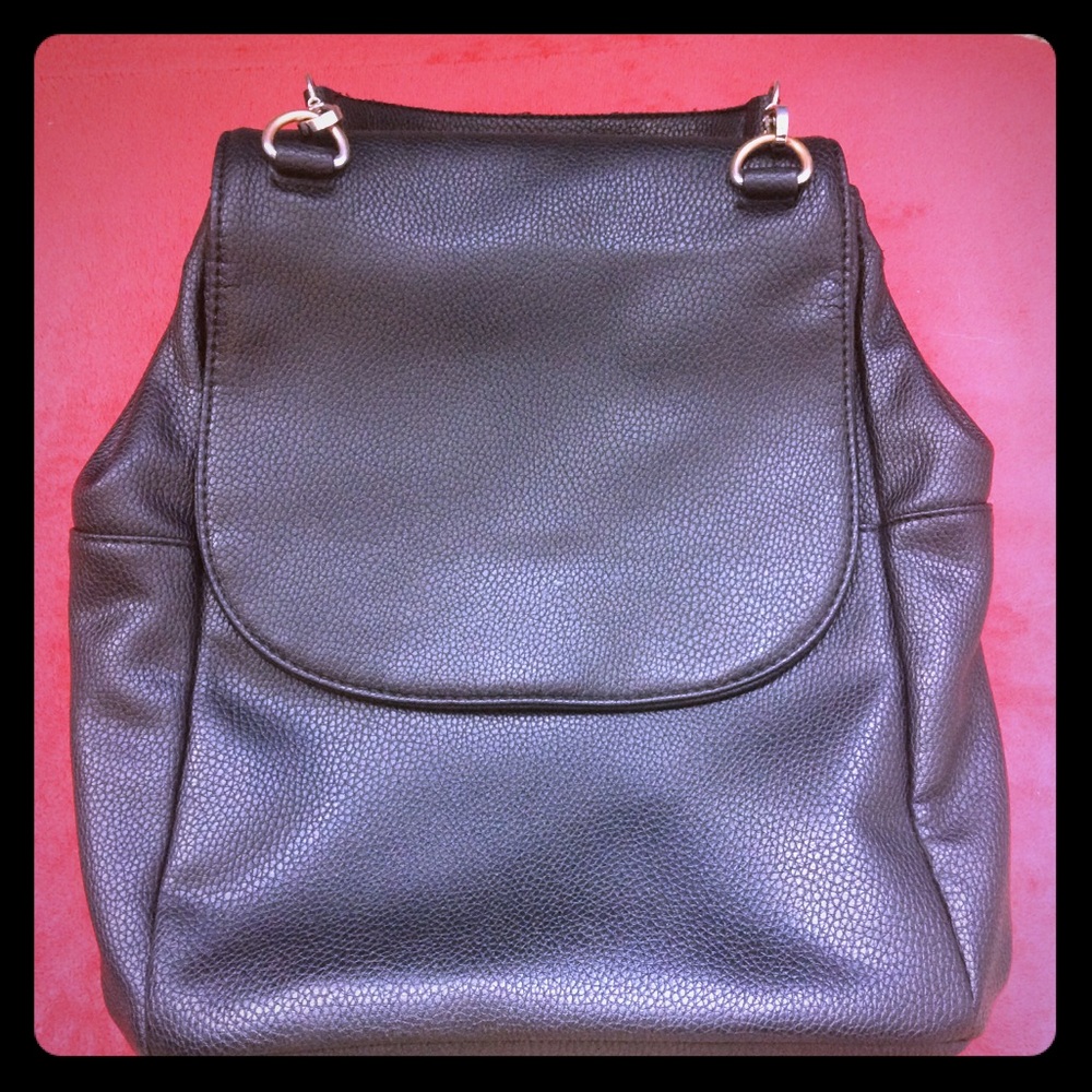 Faux Leather backpack adjustable 5 pockets
